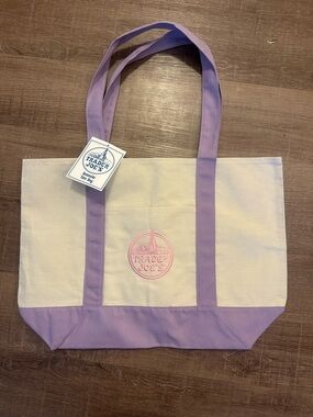 NWT Trader Joe’s Large Lavender Canvas Tote Bag